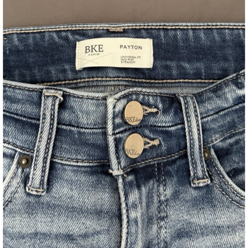 BKE Payton Jeans Womens 26S Straight Leg Mid Rise Stretch Medium Wash - Picture 3 of 15